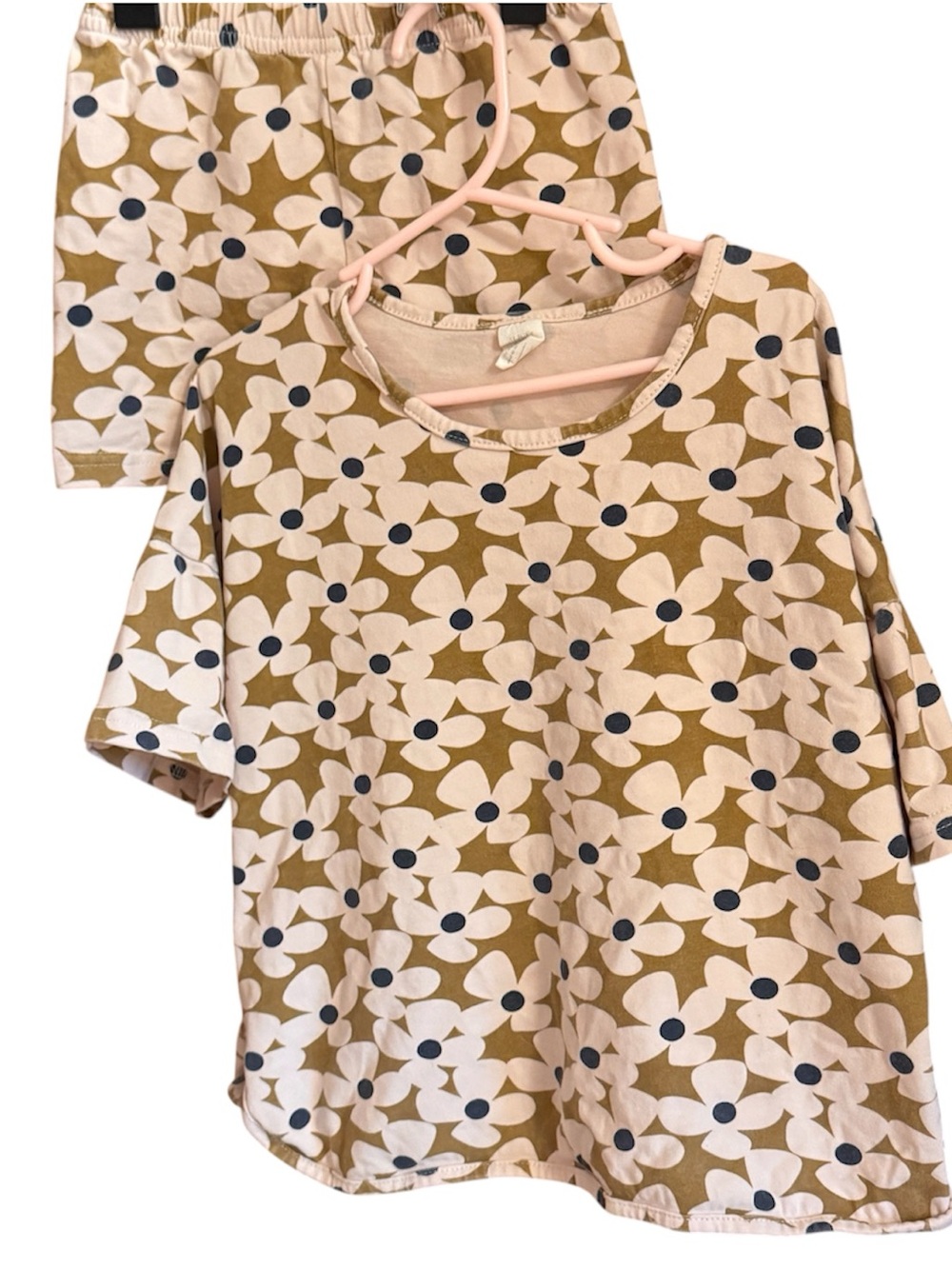 Alice + Ames Girl’s Poppy Print Two Piece Shirt and Shorts Summer Lounge Set